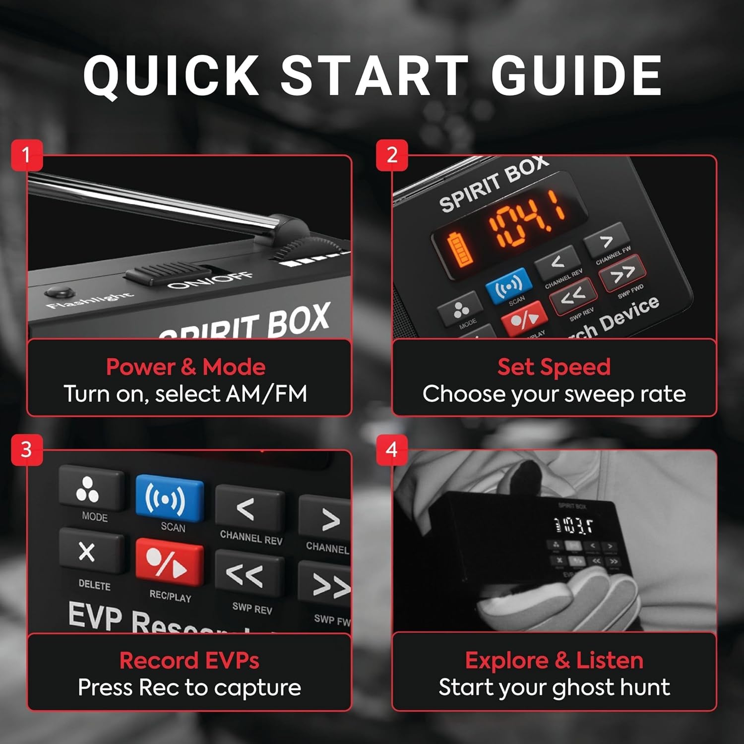 Spirit Box — Ghost Hunter’s Choice Equipment Kit with 32 GB Micro SD & Integrated Flashlight for Ultimate Paranormal Investigations and EVP Sessions